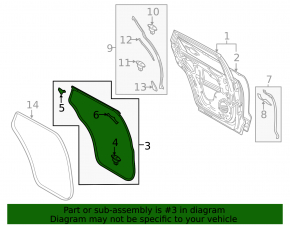Mazda CX-9 16-23 rear left door seal
