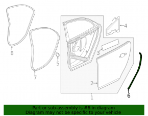 Chevrolet Malibu 13-15 rear right door seal lower