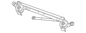 Mitsubishi Outlander 22-25 Windscreen Wiper Trapezoid with Motor