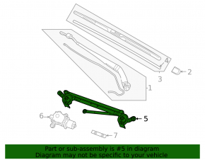 Mitsubishi Outlander 22-25 Windscreen Wiper Trapezoid with Motor