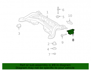 Rear subframe bracket left Toyota Highlander 08-13