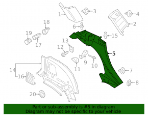 Trunk arch trim upper left Mini Cooper Countryman R60 10-16 black