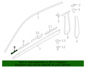 Threshold bracket right front part BMW 4 F32/33/36 14-20 small