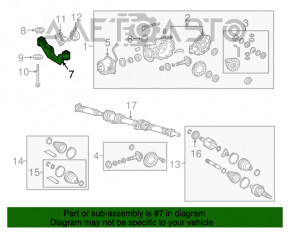 Rear Differential Bracket Toyota Highlander 14-19 3.5
