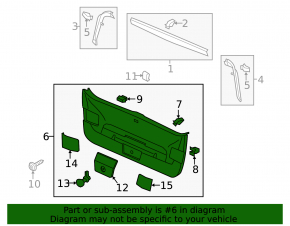 Lower trunk door trim VW Golf 15-21 5d black