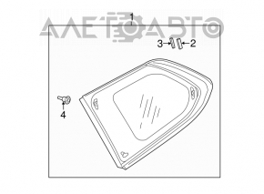 Rear left blind glass window Mitsubishi Outlander 14-20 black