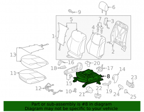 Left passenger seat runner for Toyota Prius 30 10-electric, with sensors, without frame
