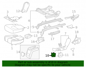 Toyota Highlander 20-22 black rear left seat 2nd row adjustment lever