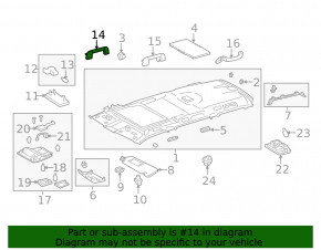 Left ceiling handle for Toyota Avalon, gray, 2012