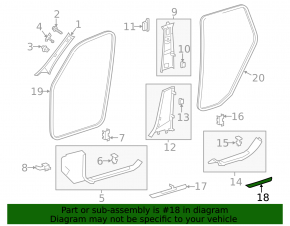 Door sill outer rear left Mercedes GLS-class X166 13-19 chrome