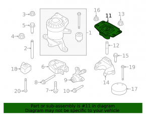 Left engine mount for Ford Fusion mk5 13-20 2.0T 2.5