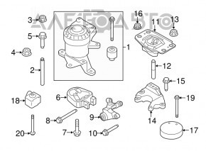 Left engine mount for Ford Fusion mk5 13-20 2.0T 2.5