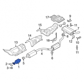 Rear catalyst Ford C-max MK2 13-18 cut off, studs sawed off