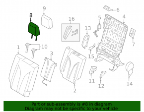 Headrest rear right Lincoln MKC 15-19 leather brown