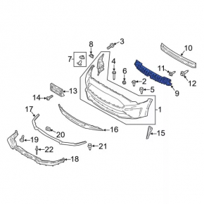 Front Bumper Absorber Ford Mustang mk6 18-23 Rest