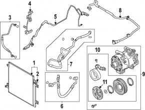 Air conditioner heater-condenser pipe third Mazda CX-90 24-26 3.3T, PHEV