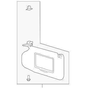 Right visor for Lincoln Corsair 20-26, gray, without hook, with backlight, for cleaning