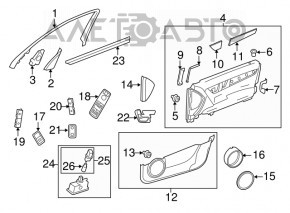 Tesla Model S 12-20 Type 1 Front Left Window Regulator with Folding Mirrors