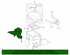 Air intake Toyota Highlander 14-19 2.7