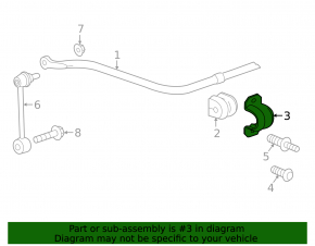 Rear stabilizer bar mounting bracket left Cadillac CTS 14-19 RWD