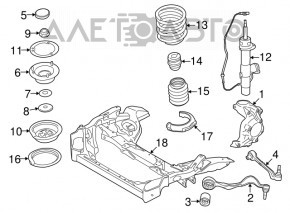 Front left trunnion BMW 335i e92 07-13