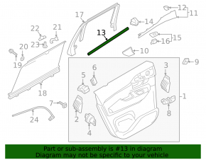 Rear left inner glass seal Volvo XC90 16-22
