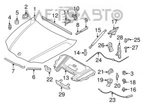 Hood hinge left BMW 335i e92 07-13