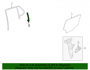 Rear right door glass guide Chevrolet Trax 15-22