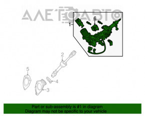 Lexus RX350 RX450h 10-15 Steering Column