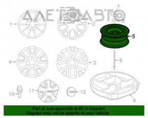 Spare tire for Jeep Cherokee KL 14- R17 245/65, full size