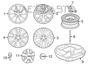 Spare tire for Jeep Cherokee KL 14- R17 245/65, full size
