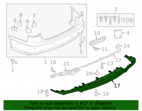 Rear bumper lip Audi A6 C7 16-18 rest, structure, dented