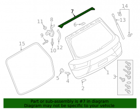 Upper trunk opening trim Audi Q7 16-