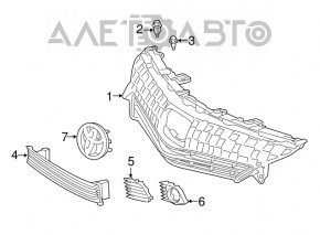 Toyota Prius V 12-14 pre-restored front bumper lower grille, structure, bumpers