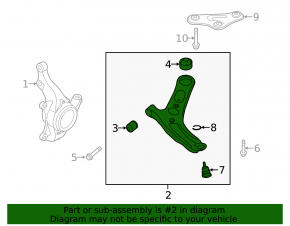 Lower front left control arm Kia Forte 4d 14-18
