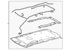 Toyota Sienna 15-17 Ceiling Trim Gray Without Sunroof