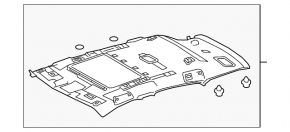 Headlining Lexus NX300 NX300h 18-21 black, under the sunroof