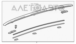 Roof rails 2pcs Lexus RX350 RX450h 16-22