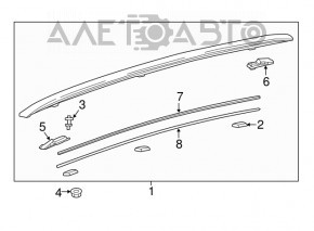 Roof rails 2pcs Lexus RX350 RX450h 16-22