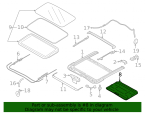 Sunroof curtain Subaru XV Crosstrek 18-23