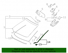 Left windshield molding Toyota C-HR 18-19