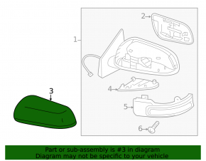 Right mirror cover Mitsubishi Lancer 11-14