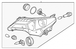 Headlight front right Toyota Rav4 13-15 bare prerest hybrid