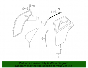 Upper rear right door molding for Infiniti FX35 FX45 03-08
