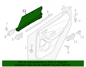 Rear right sunshade for Hyundai Santa FE Sport 13-18