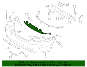 Hyundai Sonata 11-13 Rear Bumper Absorber