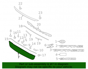 Lower trunk lid trim for Kia Sportage 17-22