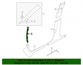 Front pillar trim middle left Audi A3 22-26 black