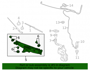 Windscreen wiper linkage with motor Audi A3 22-26