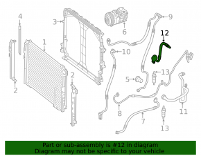 Air conditioning pipe compressor-heater first Mercedes GLC 300 16-19